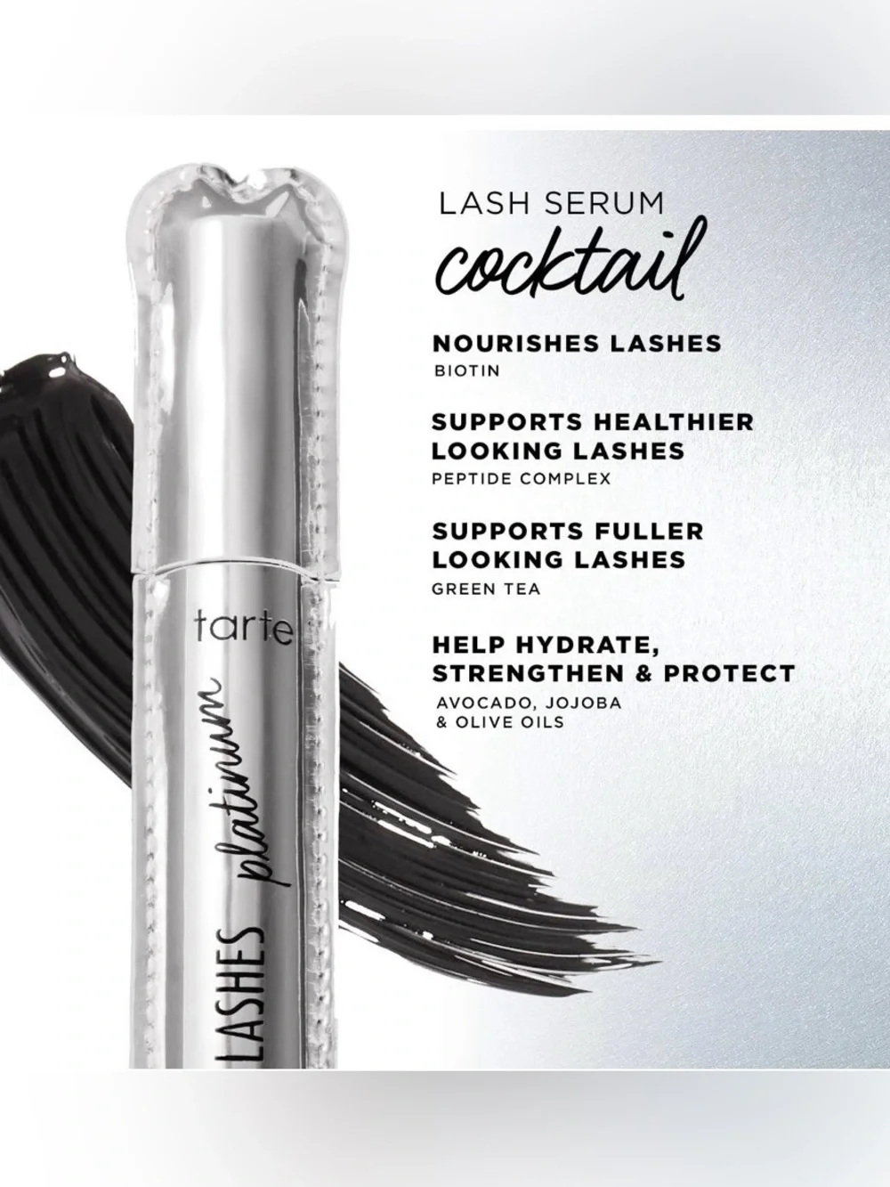 🌿TARTE lights, camera, lashes™ 4-in-1 volumizing & conditioning platinum mascara